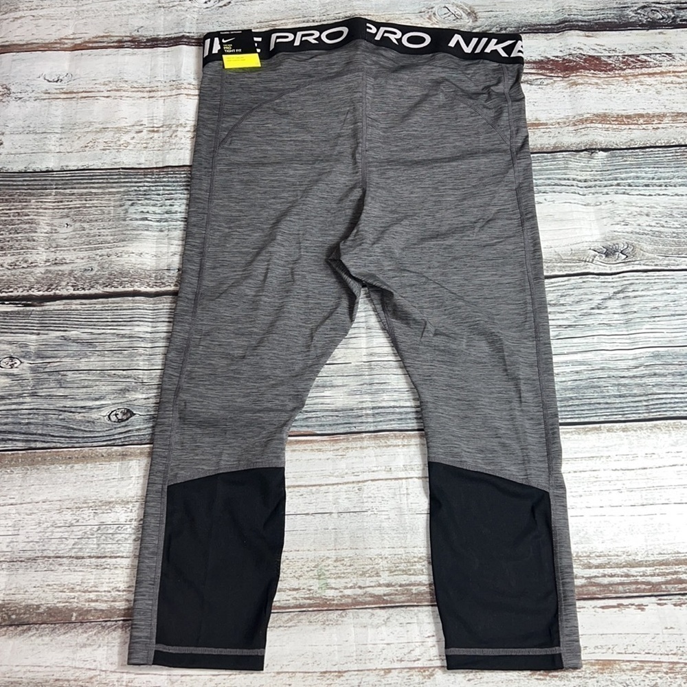 Nike Women’s Pro Grey/Black With Nike Waist Band Dri-Fit Training Tights Size 1X - Picture 2 of 9